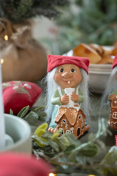 Jultroll H10cm, Polyresin Grön