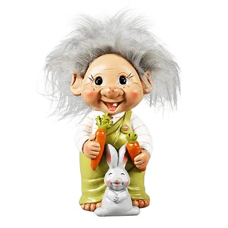 Troll med påskhare, H 16cm, 1/låda, Grön, Trolls