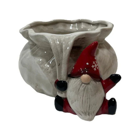 Tomte m. ryggsäck, H 9,5cm, Röd