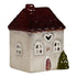 Hus fördekoration med LED, H 9,8cm, Grå/Brun