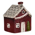 Hus fördekoration med LED, H 9,5cm, Brun