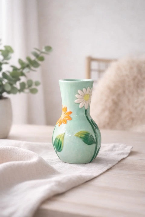 Vas, Blomma, grön, H14cm