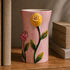Vas, Blomma, rosa, H12cm