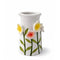 Vas, Blomma, vit, H13cm