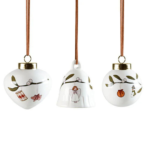 Figurkulor, Christmas Ornaments, H7xDia6cm, Dolomit, Vita, 3ass/box