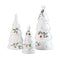 Julträd i porslin med LED, 3 olika storlekar/box, H 18/14/10cm, Vit