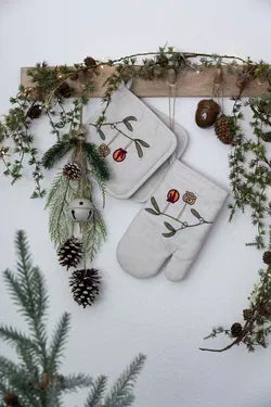 Grytlappar, Christmas Ornaments, 20x20cm, Vit