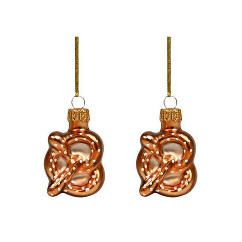 Figurkulor i glas, Pretzels, H4,2cm, 2/set, Brun