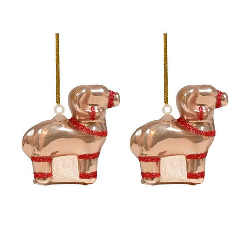 Figurkulor i glas, Halmbock, H5cm, 2/set, Guld