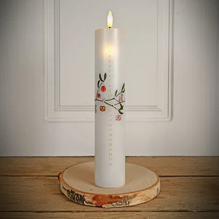 Kalenderljus 1-24, LED, fjärrkontroll, H24,5cm, Vit