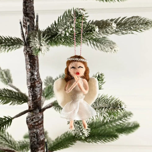 Ängel, H9cm, Filt, Vit