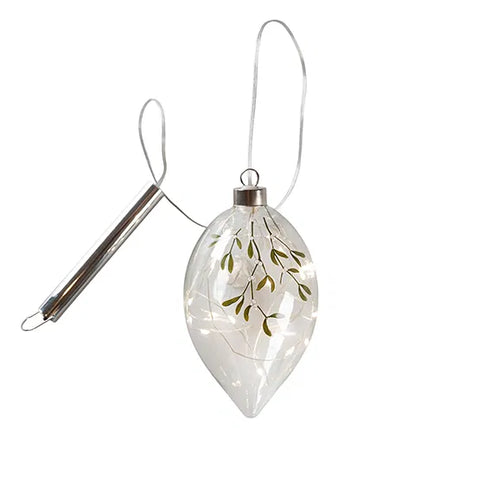 Figurkulor i glas, med LED m. timer, 6h/18h, H16xDia.9cm