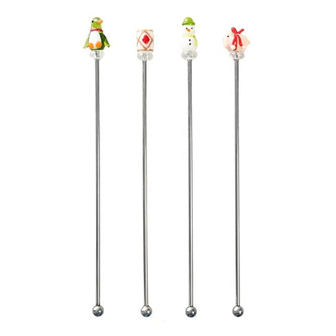 Drinkpinnar med Julfigurer, H 20cm