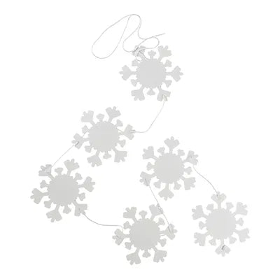 Girlang snöflingor, L 1,4m, Dia.10cm, Vit