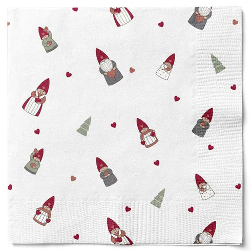 Servetter, 3-lags, Vit, Noel Familly
