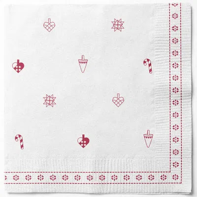 Servetter, 3-lags, Vit, Juldekorationer, Nordic Christmas