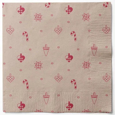 Servetter, 3-lags, Brun, Juldekorationer, Nordic Christmas