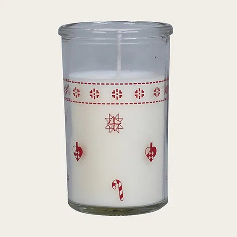 Ljus i glas, Nordisk Jul, H10cm, Vit