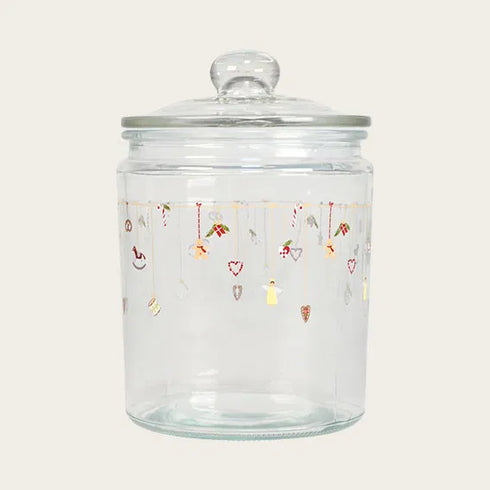 Glasburk m. julhänge, H 21,8cm, Glas