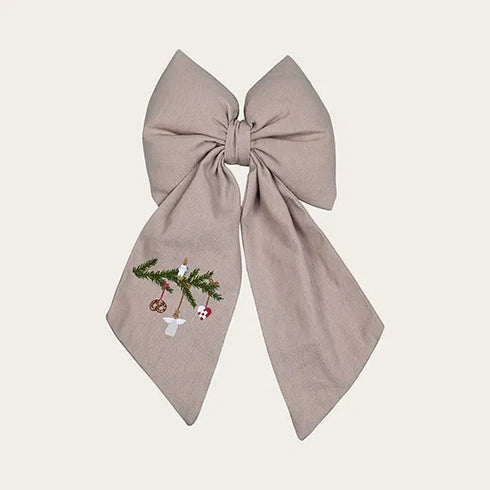 Julrosett, H 30cm, Bomull, Natur