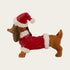 Christmas Dachshund, brown, with elf hat, H6cm