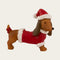 Christmas Dachshund, brown, with elf hat, H6cm