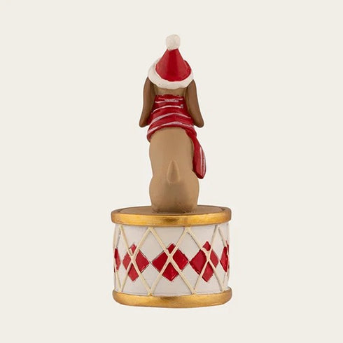Jultax, på trumma, röd, 10cm