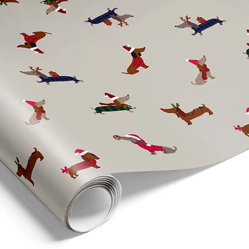 Presentpapper, Christmas Hollidays, grå,10 m