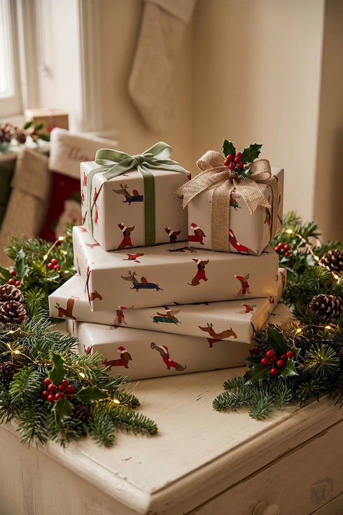 Gift wrap, Christmas Holidays, gray, 10 m