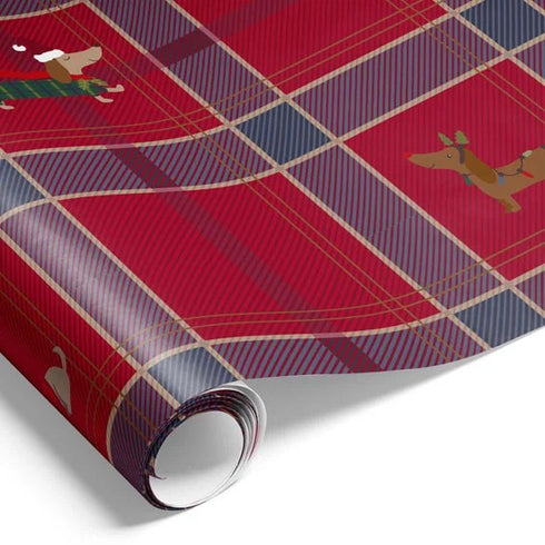 Presentpapper, Christmas Hollidays, röd,10 m