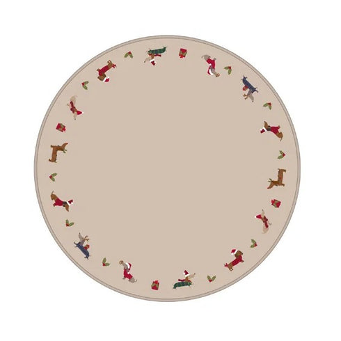 Julgransmatta Jultaxar, Beige, Dia, 120cm