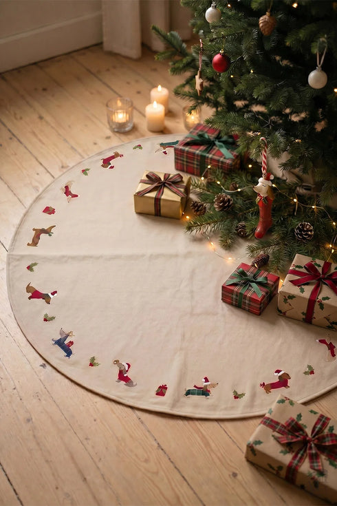 Julgransmatta Jultaxar, Beige, Dia, 120cm