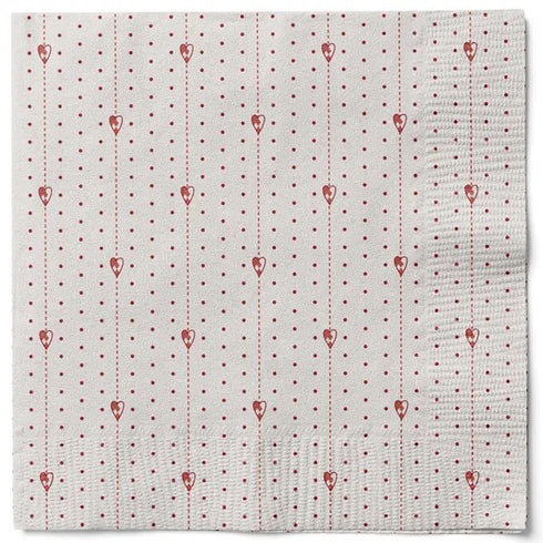 Servetter, 3-lags, Beige, Prickar, Tall Santa