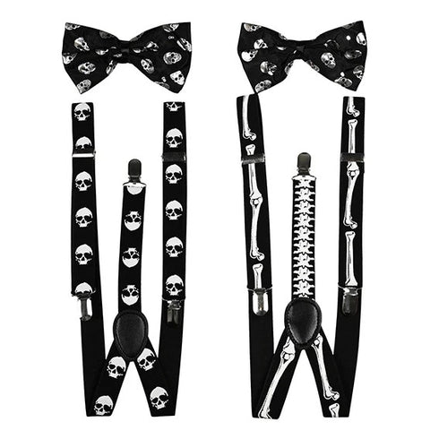 Halloween Hängslen och fluga med LED, 2/set