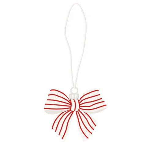 Julrosett, H 5cm, Glas, vit/röd