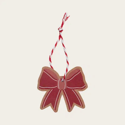 Presentetiketter, Julrosett, Dia.6cm, Röd