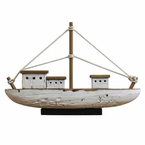 Båt för dekoration, H31cm, Trä, Vit