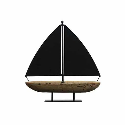Båt för dekoration, H48cm,Trä, Svart
