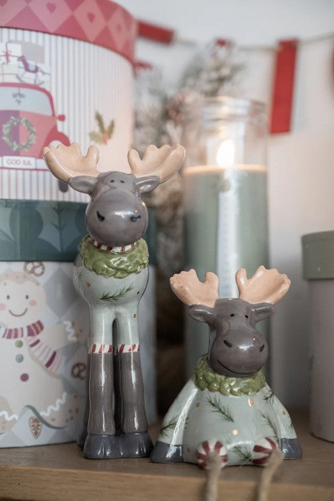 Julälg i keramik, grön, H 17cm