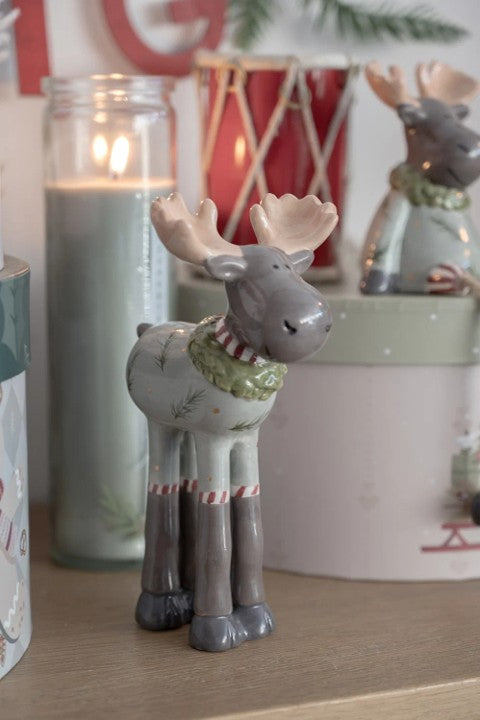 Julälg i keramik, grön, H 17cm