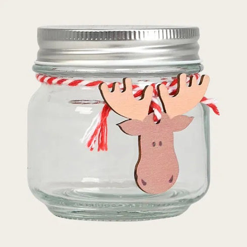 Glasburk med metallock, Älg, H 8,1 cm