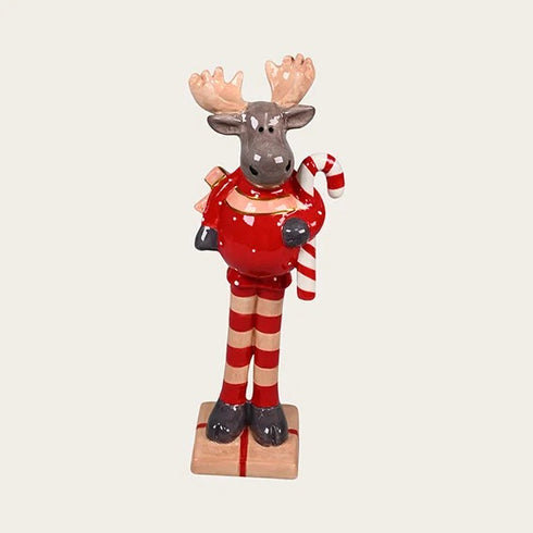 Julälg i keramik, röd H 22cm