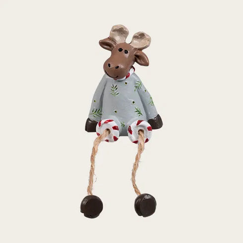 Magnet, moose with dangling legs, green