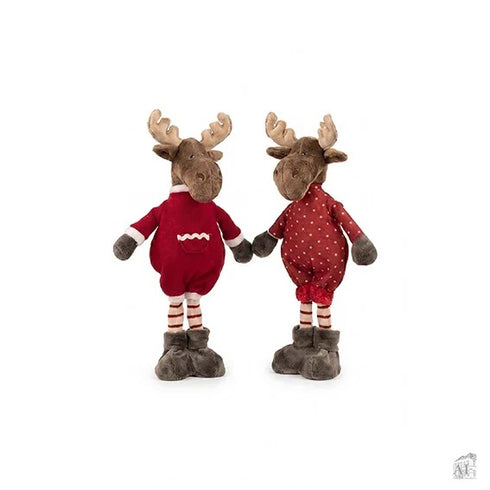 Julälg stående, textil, H 16cm, 2 ass, På lager Oktober