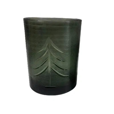 Ljuslykta, H12,5cm Glas, Grön