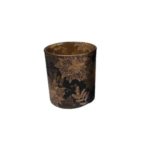 Ljuslykta , H8cm, Glas, Svart