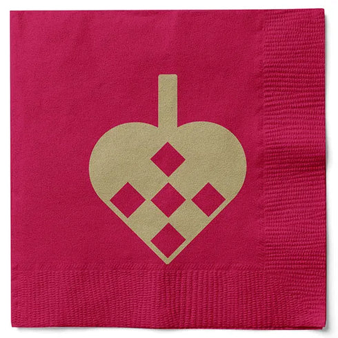 Servetter, 3-lags, Röd, Hjärta