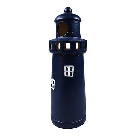 Nautisk Fyr med lampa, H32cm, blå