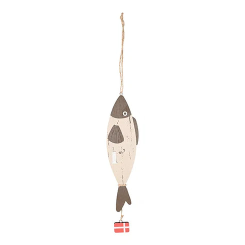 Fish for hanging, H 23cm, Wood, Brown/Beige
