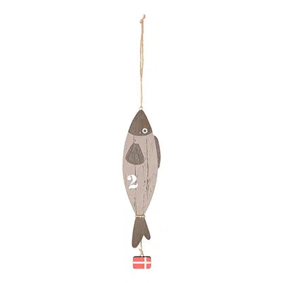 Fish for hanging, H 23cm, Wood, Brown